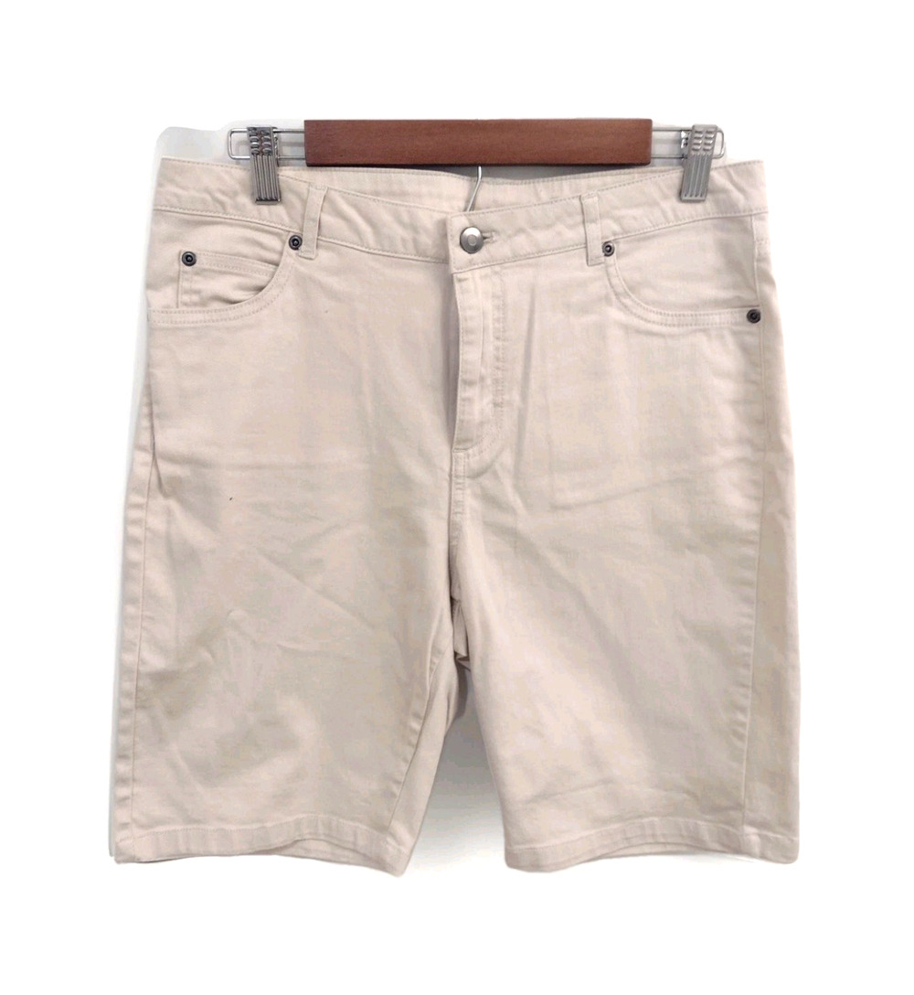 Appleseed's Shorts Women’s 10 Beige Khaki Denim Mid Rise Summer Casual